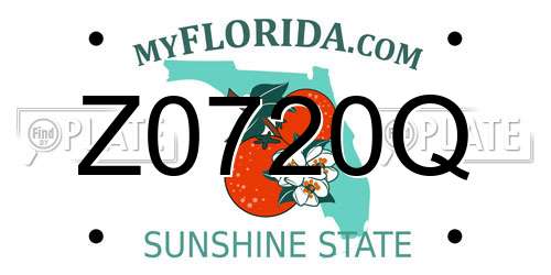 Z0720Q Florida License Plate