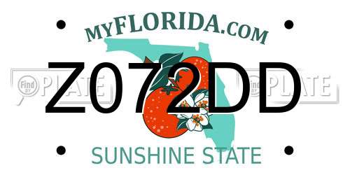 Z072DD Florida License Plate