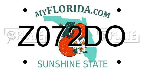 Z072DO Florida License Plate