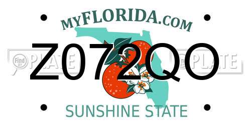 Z072QO Florida License Plate
