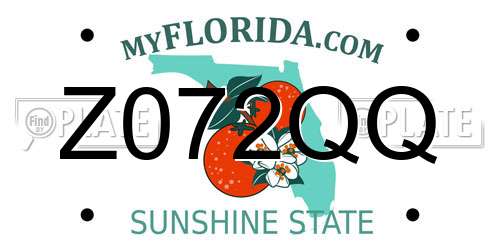 Z072QQ Florida License Plate