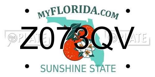 Z073QV Florida License Plate