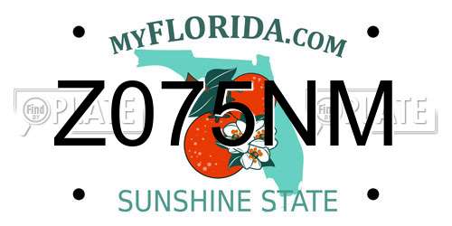 Z075NM Florida License Plate