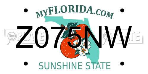 Z075NW Florida License Plate