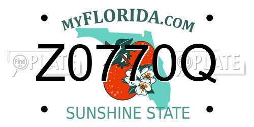 Z0770Q Florida License Plate