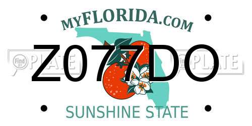 Z077DO Florida License Plate