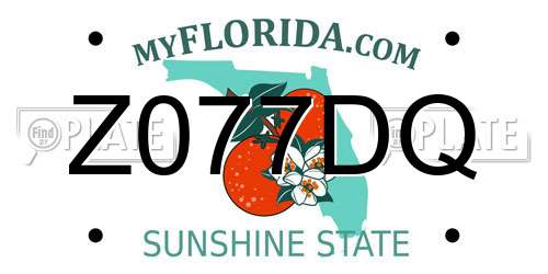 Z077DQ Florida License Plate
