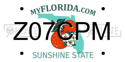 Z07CPM Florida License Plate