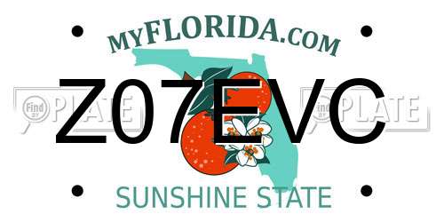 Z07EVC Florida License Plate