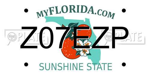 Z07EZP Florida License Plate