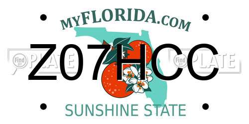 Z07HCC Florida License Plate