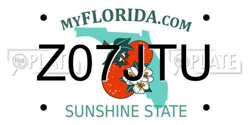 Z07JTU Florida License Plate