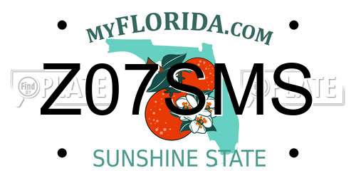 Z07SMS Florida License Plate