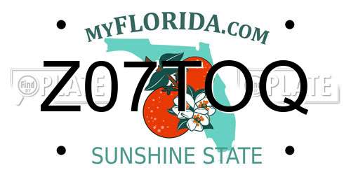 Z07TOQ Florida License Plate