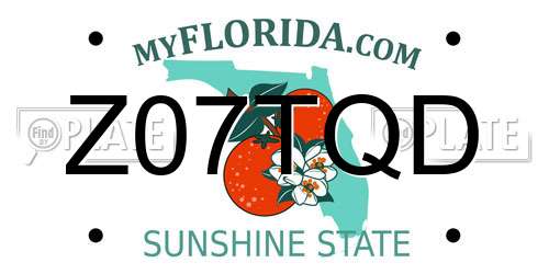 Z07TQD Florida License Plate