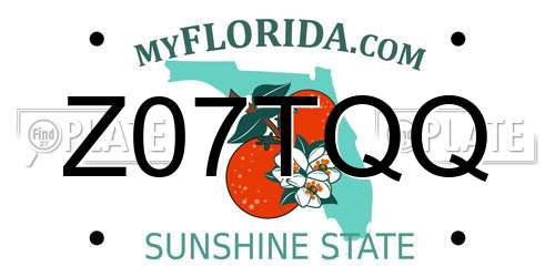 Z07TQQ Florida License Plate