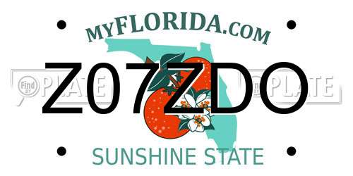 Z07ZDO Florida License Plate