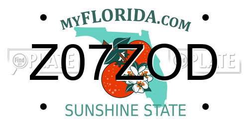 Z07ZOD Florida License Plate