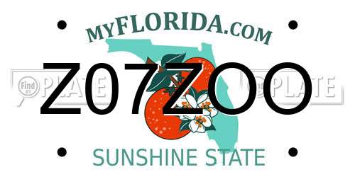 Z07ZOO Florida License Plate