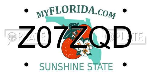Z07ZQD Florida License Plate