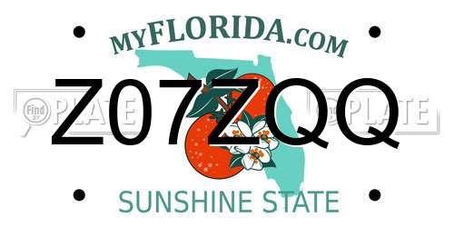 Z07ZQQ Florida License Plate
