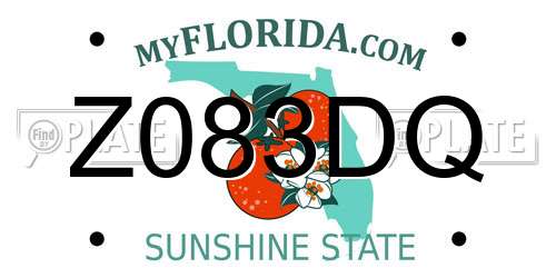Z083DQ Florida License Plate