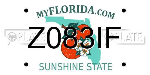 Z083IF Florida License Plate