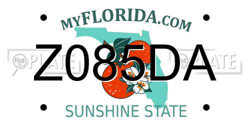 Z085DA Florida License Plate