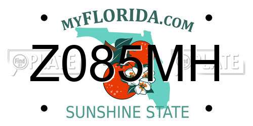 Z085MH Florida License Plate