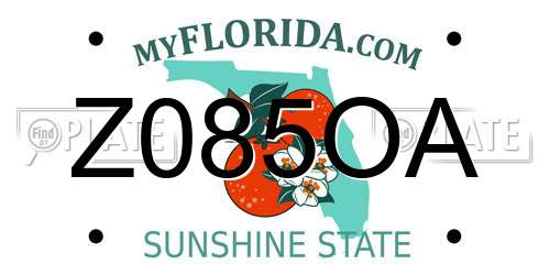 Z085OA Florida License Plate