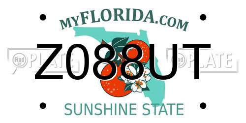 Z088UT Florida License Plate