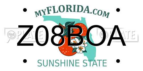 Z08BOA Florida License Plate