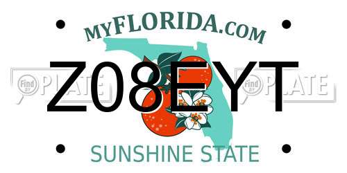 Z08EYT Florida License Plate