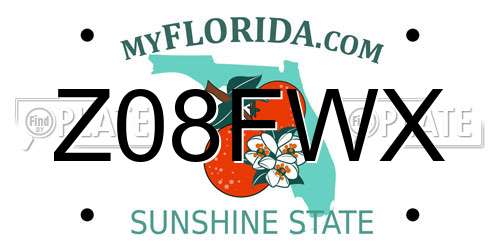 Z08FWX Florida License Plate