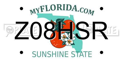 Z08HSR Florida License Plate