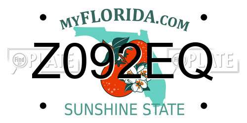 Z092EQ Florida License Plate