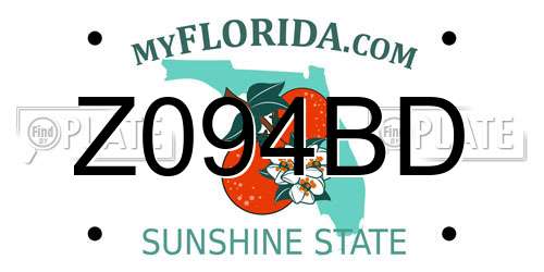 Z094BD Florida License Plate
