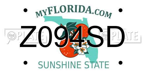 Z094SD Florida License Plate