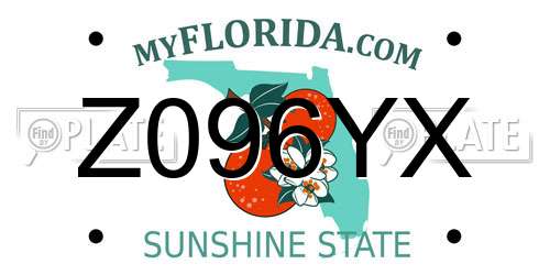 Z096YX Florida License Plate