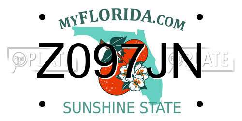 Z097JN Florida License Plate