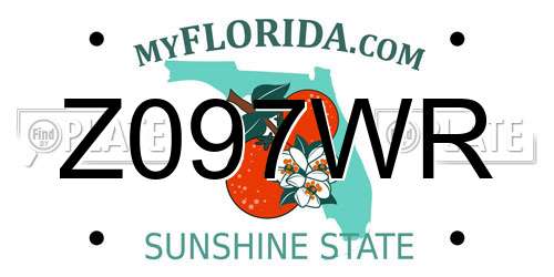 Z097WR Florida License Plate