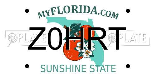 Z0HRT Florida License Plate