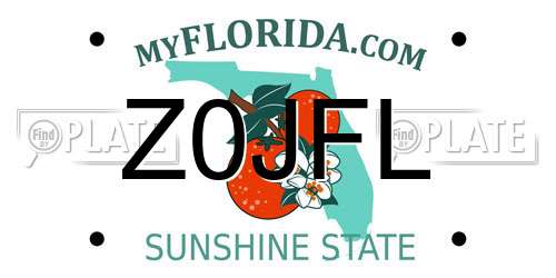 Z0JFL Florida License Plate