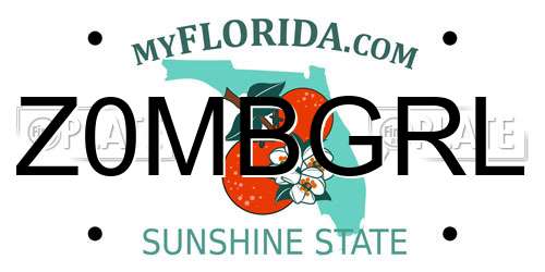 Z0MBGRL Florida License Plate