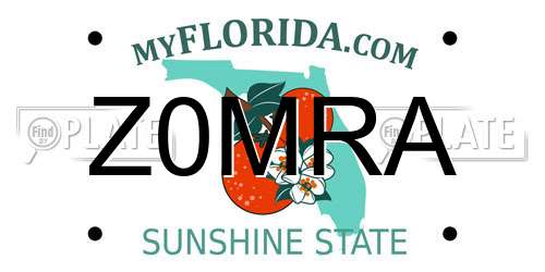 Z0MRA Florida License Plate