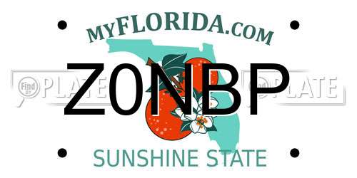 Z0NBP Florida License Plate