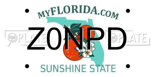 Z0NPD Florida License Plate