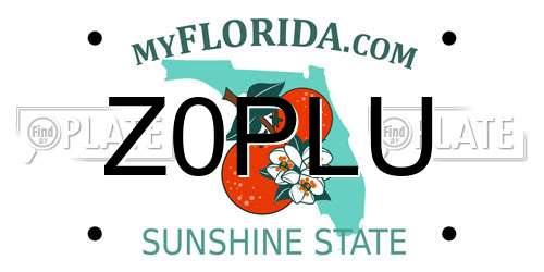 Z0PLU Florida License Plate