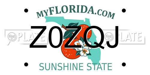 Z0ZQJ Florida License Plate