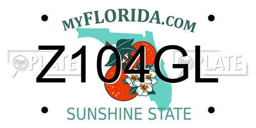 Z104GL Florida License Plate